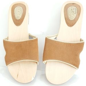 UGG Australia Womens Open Toe Wooden Wedge Sandals